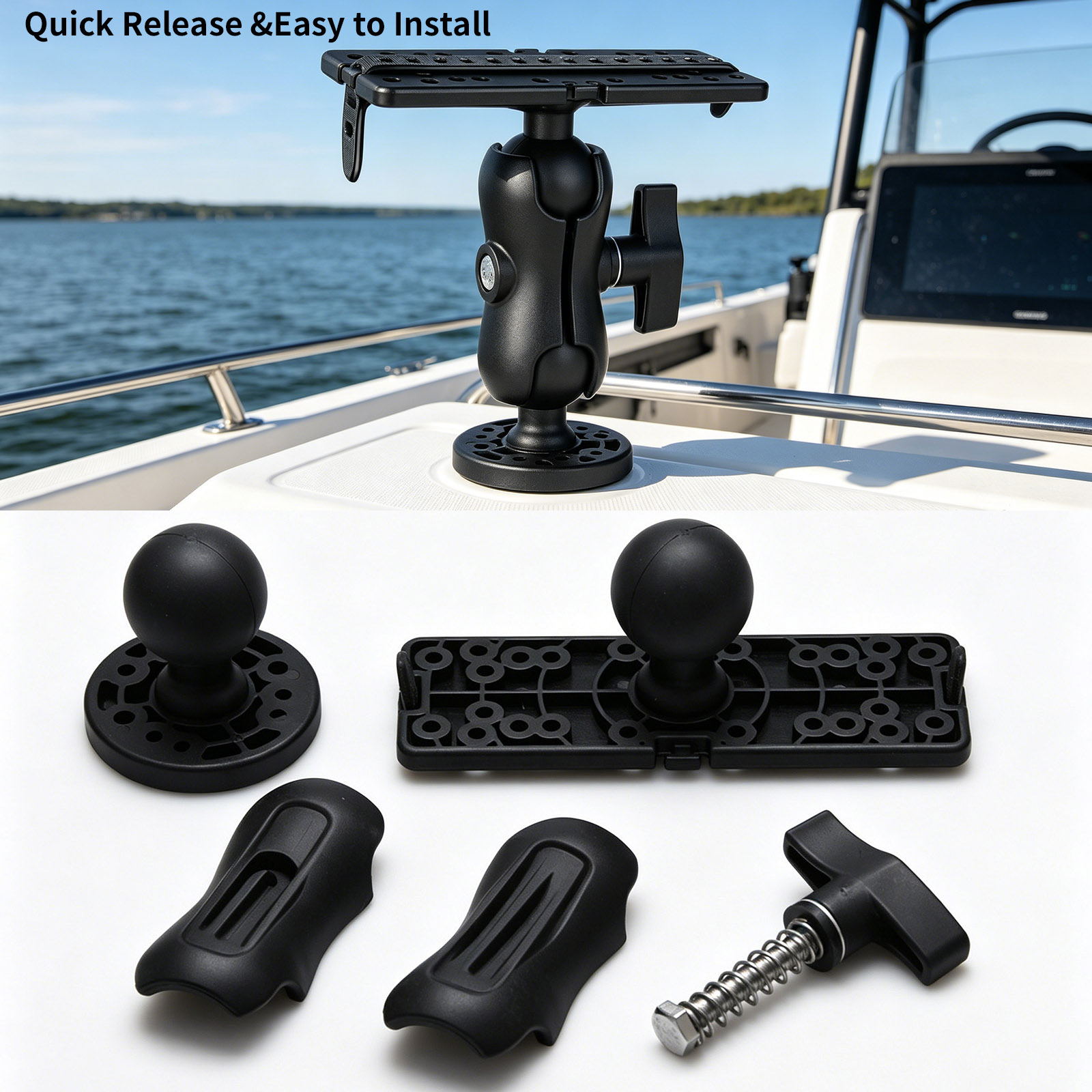 Fish Finder Mount - 360 ° 조절 가능한 어군 탐지기