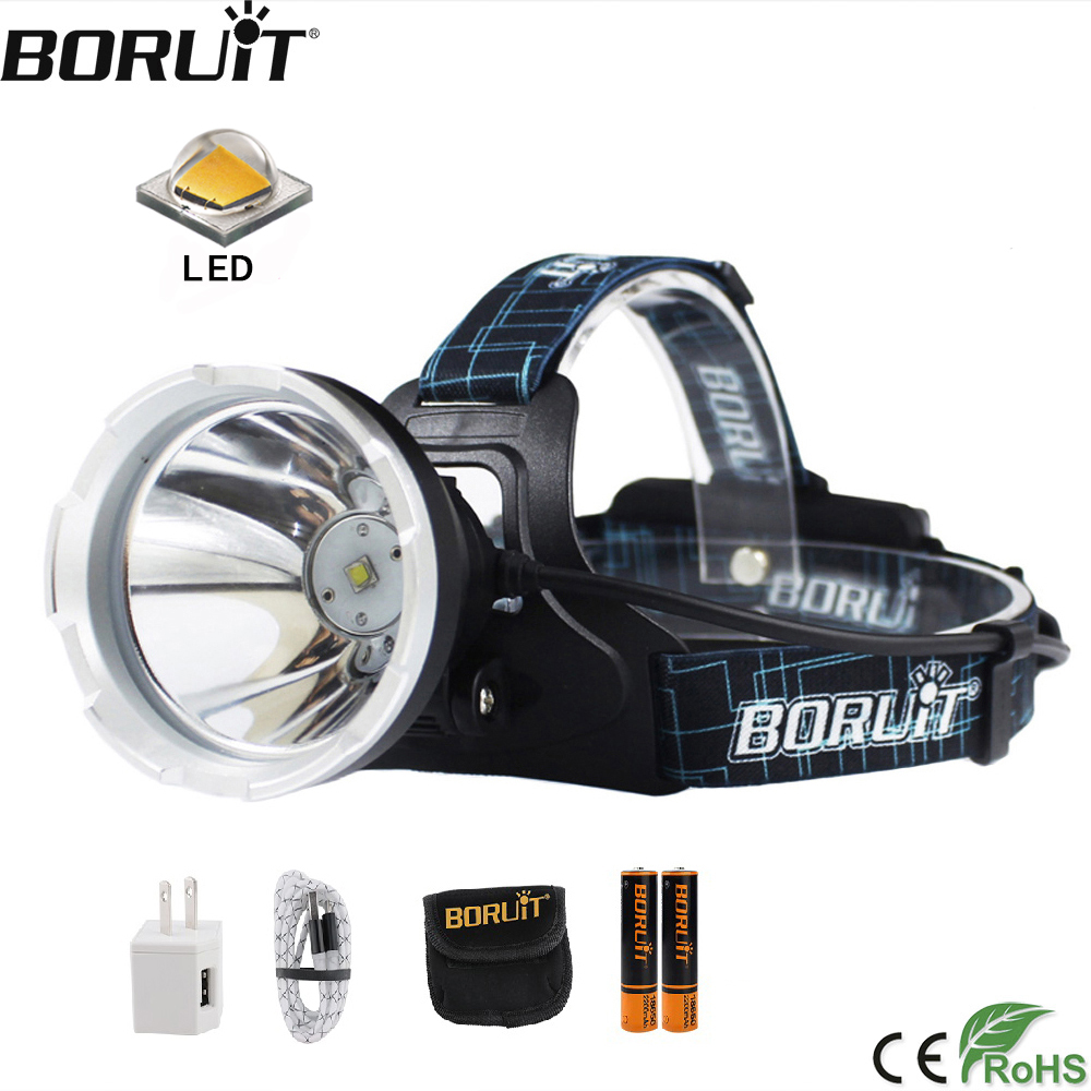 Fish Finder Charger - BORUIT B10 LED 슈퍼 브라이트 헤드라이트,