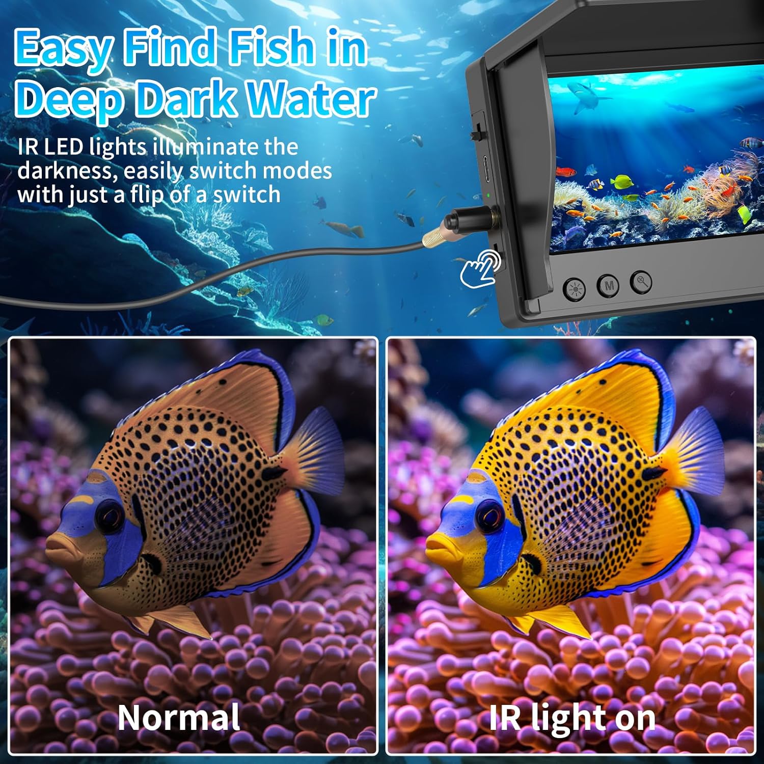 수중 낚시 카메라 4.3인치 LCD 디스플레이 1080 - Fish Finder Cable 리뷰 및 가격